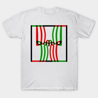 Warp Typography (Red Green Black) T-Shirt